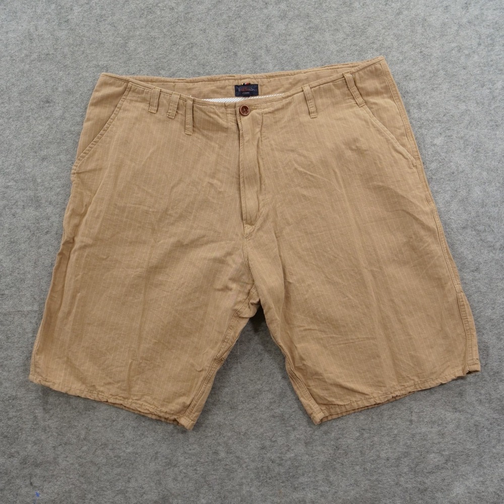 Paul Smith Shorts Mens 38 Beige Chino Flat Front Linen Mid Rise Zip Fly